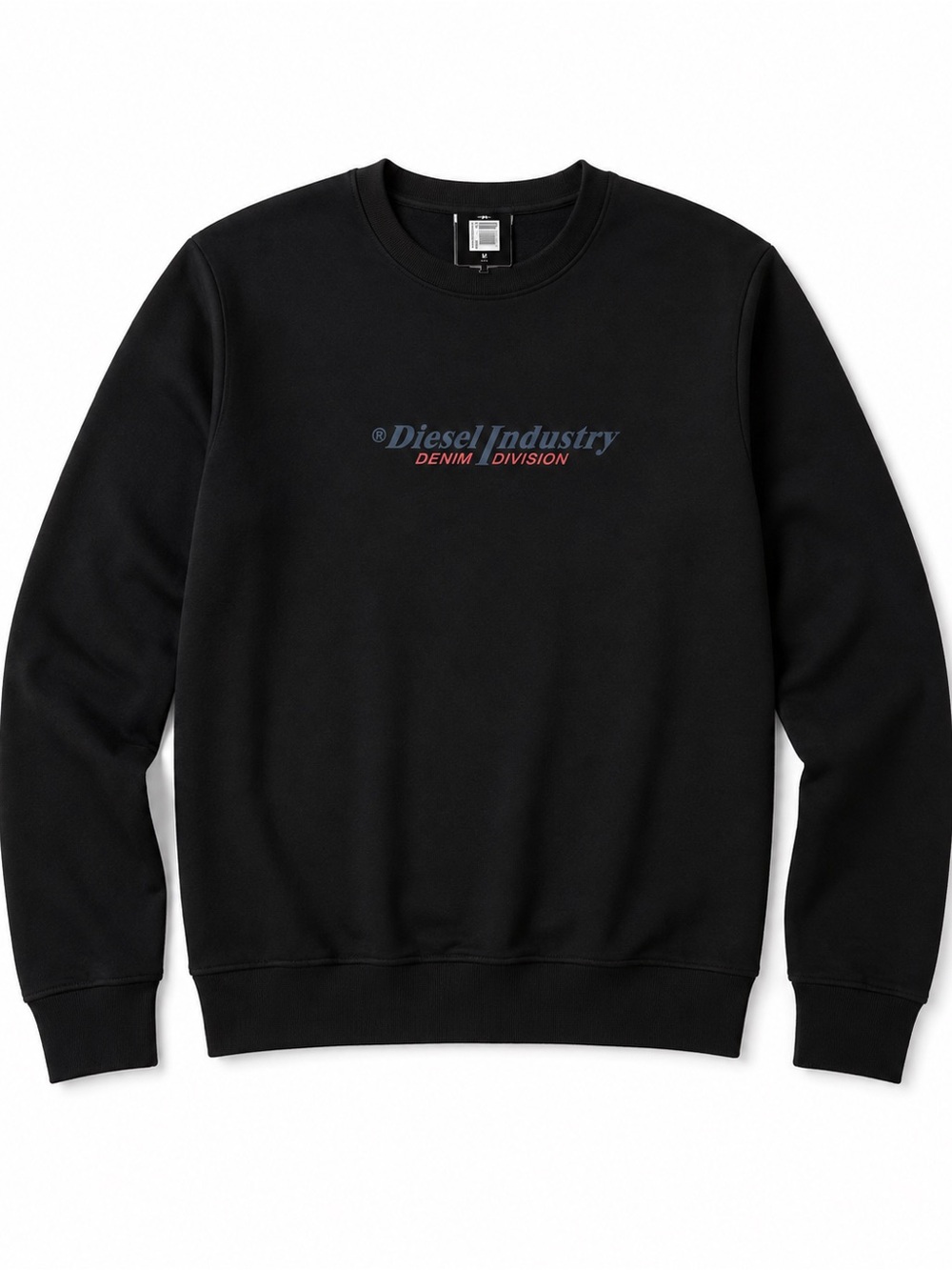 Diesel Black Crewneck Sweatshirt with Blue and Red Logo